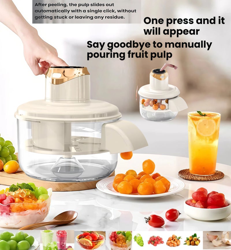 NIBEMINENT نسخة مطورة من آلة تقشير كهربائية، آلة تقشير الثوم الأوتوماتيكية للمطبخ المنزلي، أداة تقشير كهربائية قابلة لإعادة الشحن للفواكه، آلة تقشير متعددة الوظائف للفواكه / الطماطم / العنب، بيضاء - Image 1